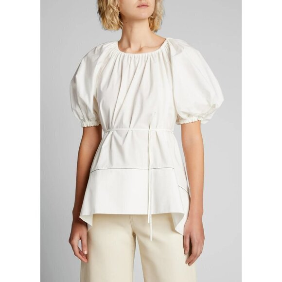 PROENZA Schouler Women BNWOT White Puff Sleeve Poplin Top New White Label - Picture 15 of 15
